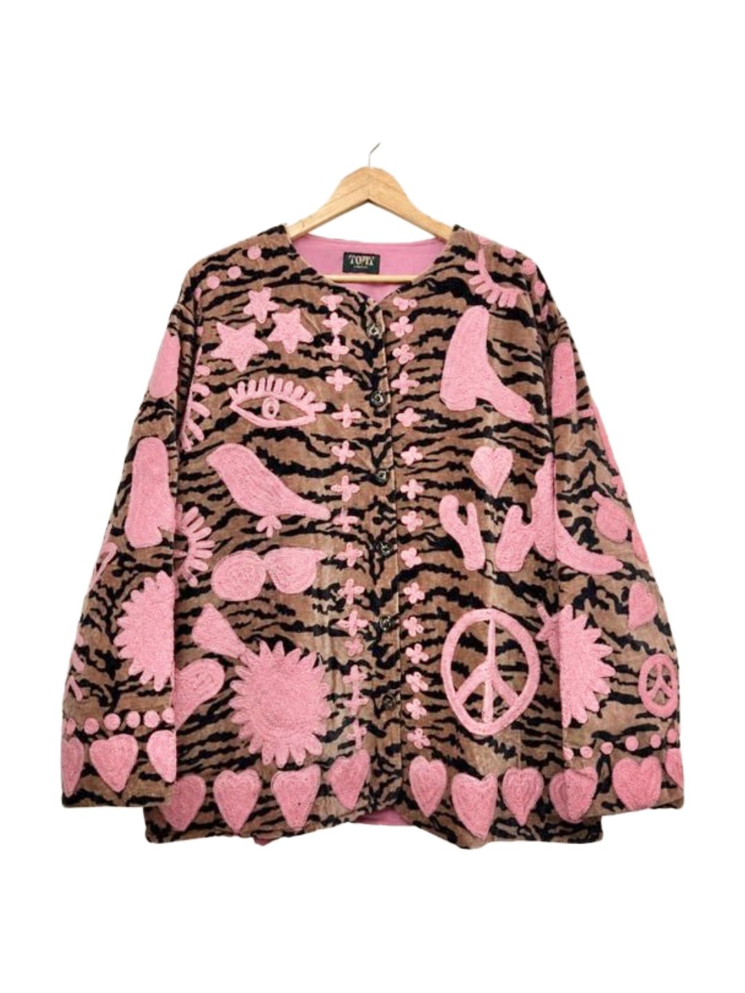 Giacca Suzani in velluto Dream Tigre rosa