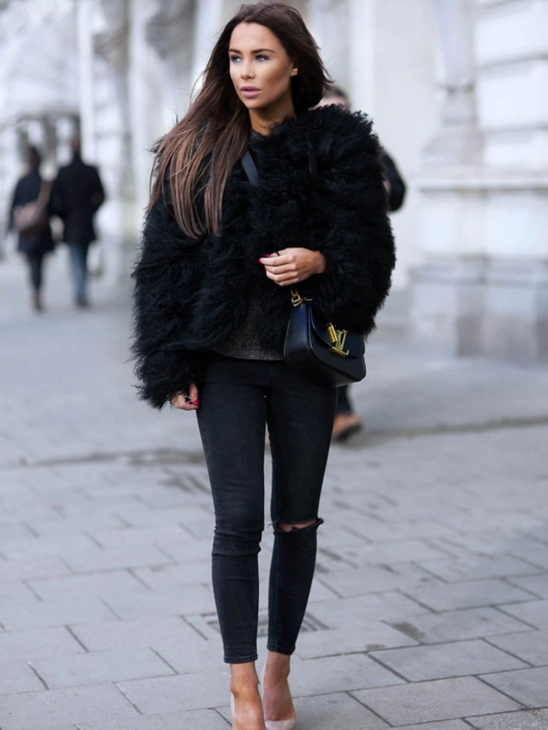Giacca in Shearling Nera