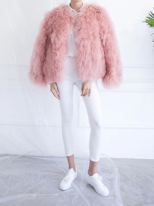 Giacca in Shearling Rosa