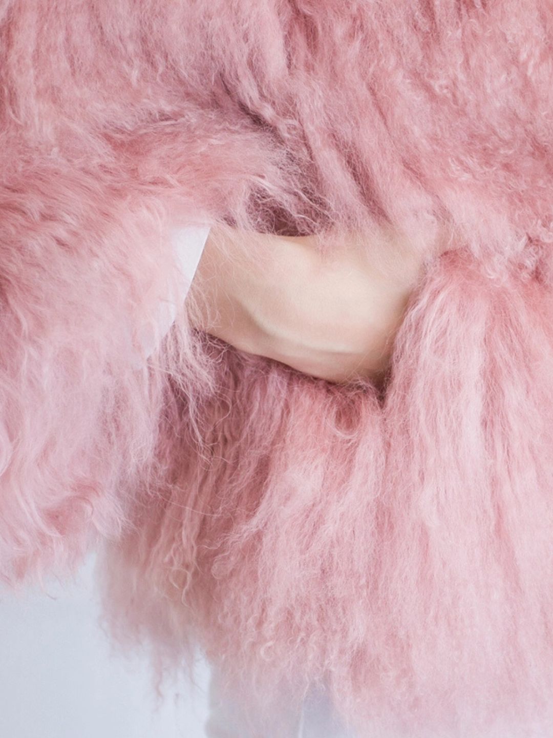 Giacca in Shearling Rosa