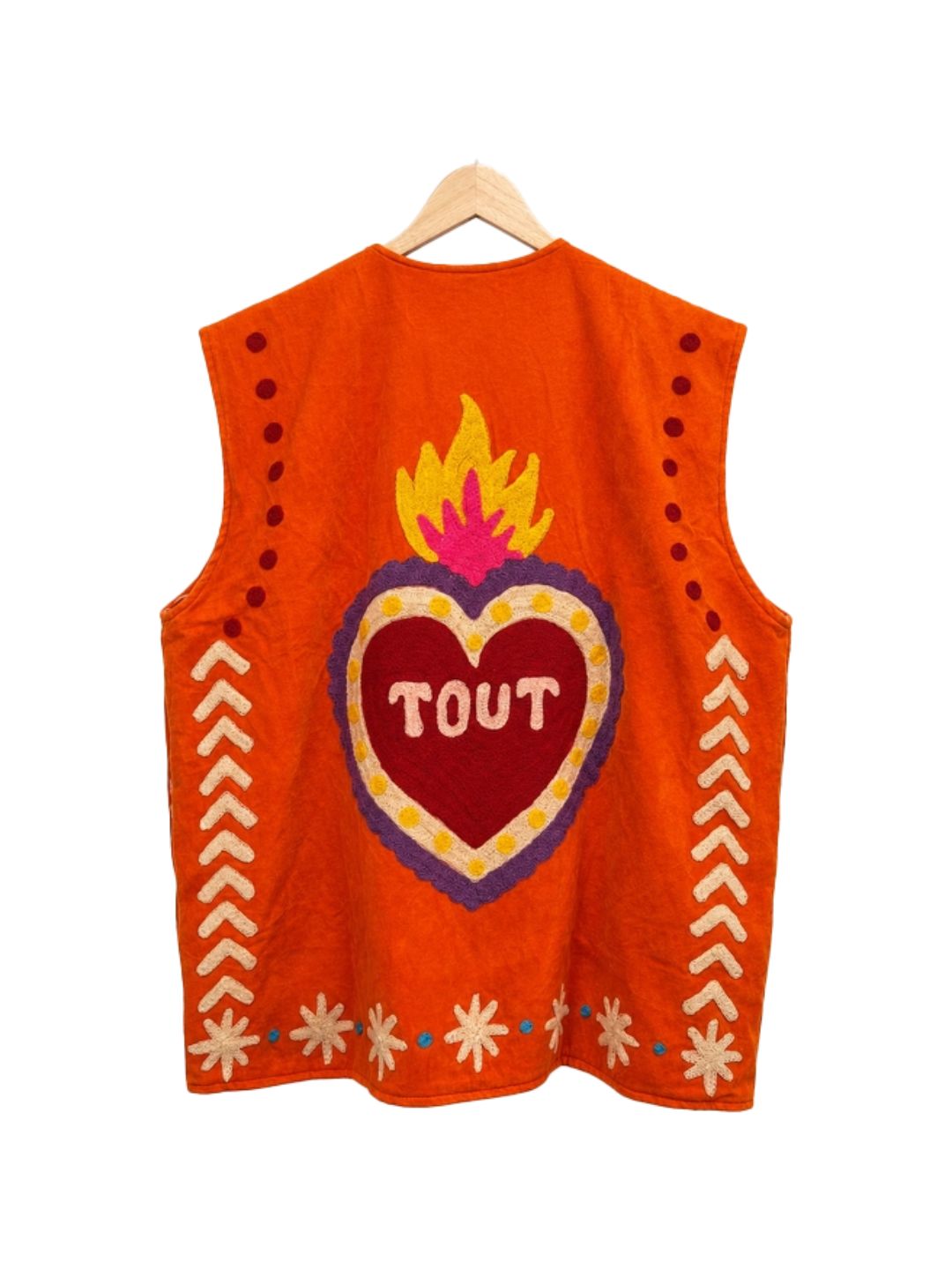 Gilet Suzani in velluto Arancio con cuore