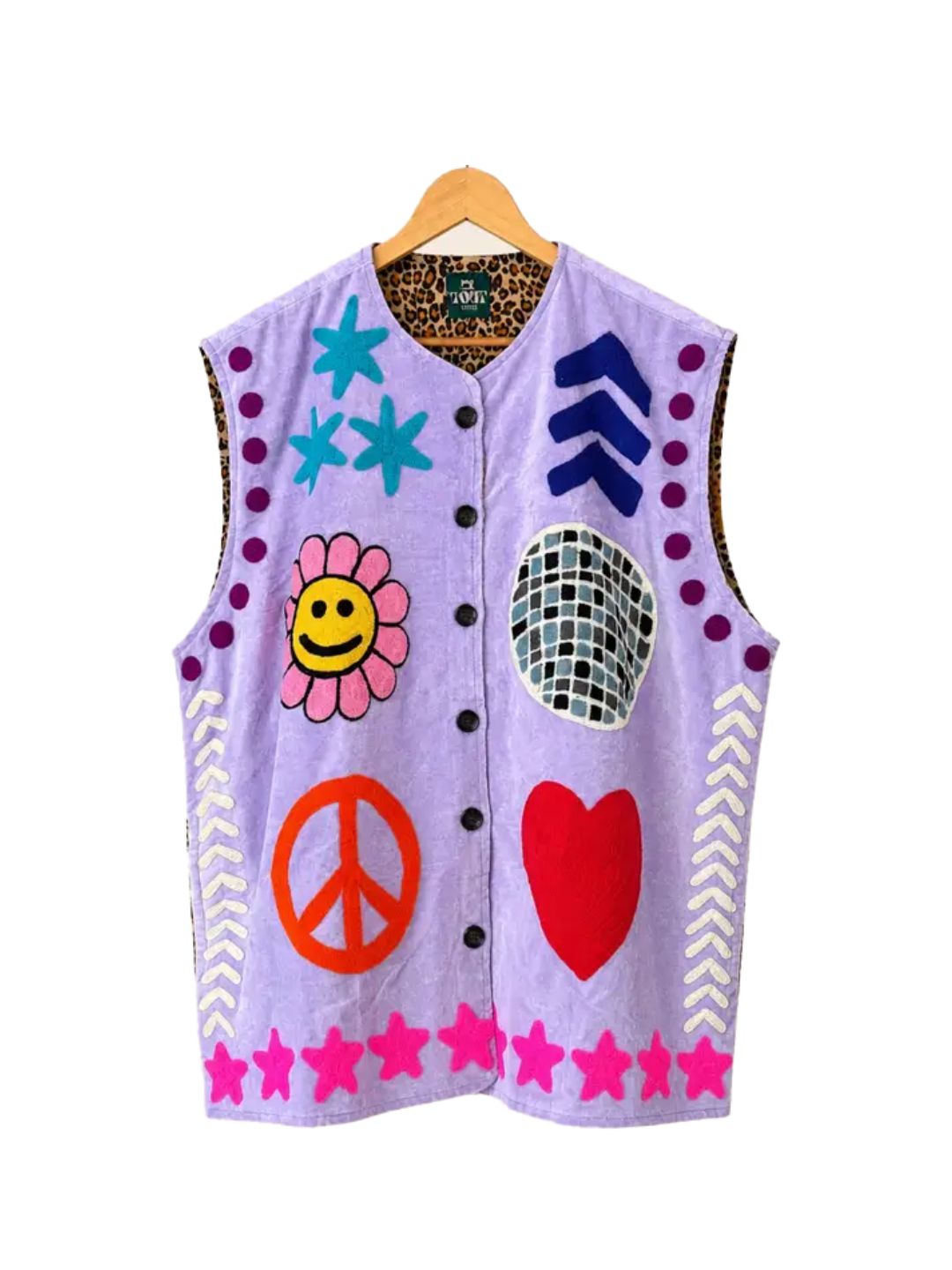 Gilet Suzani in velluto Viola Disco