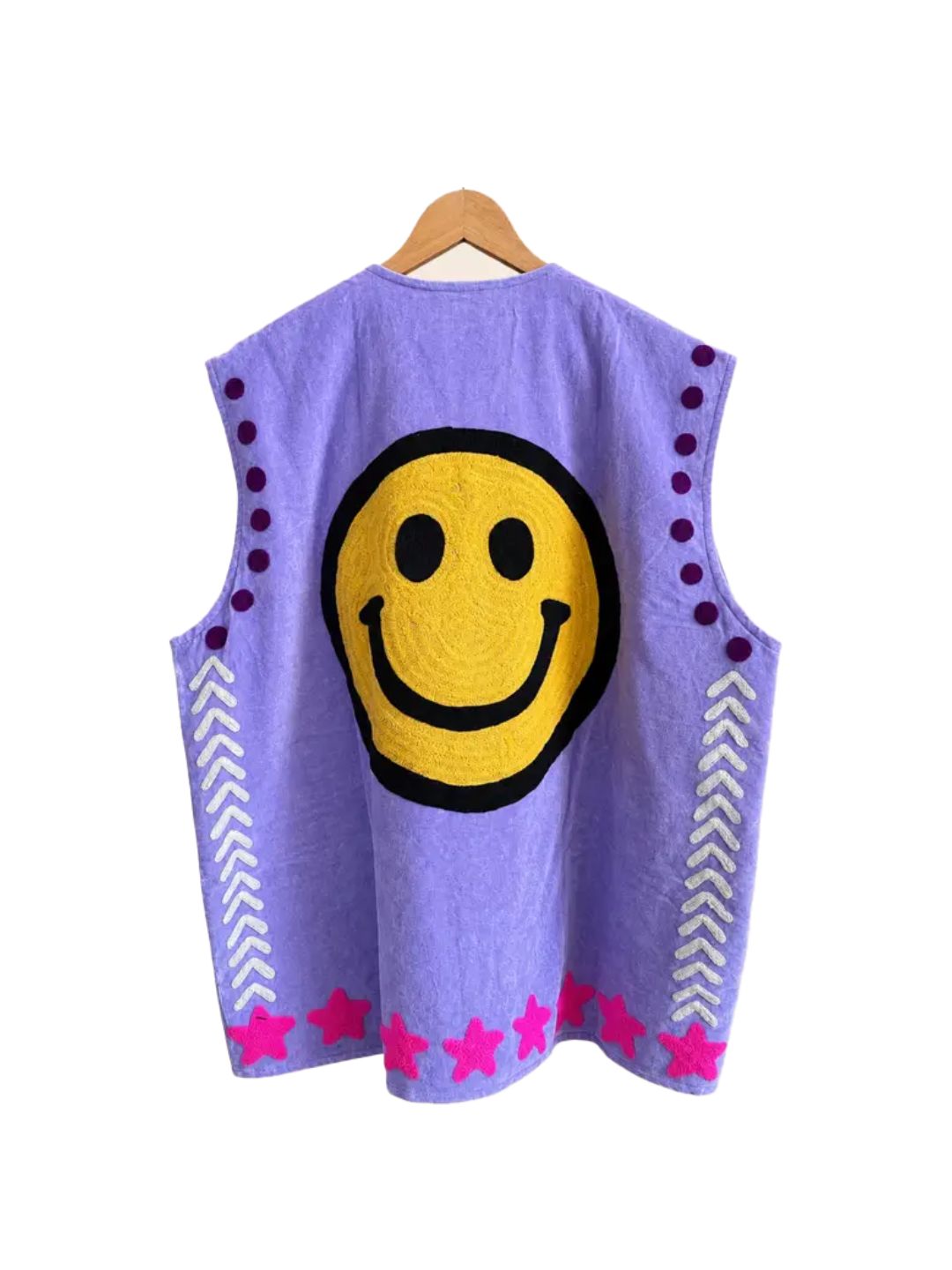 Gilet Suzani in velluto Viola Disco
