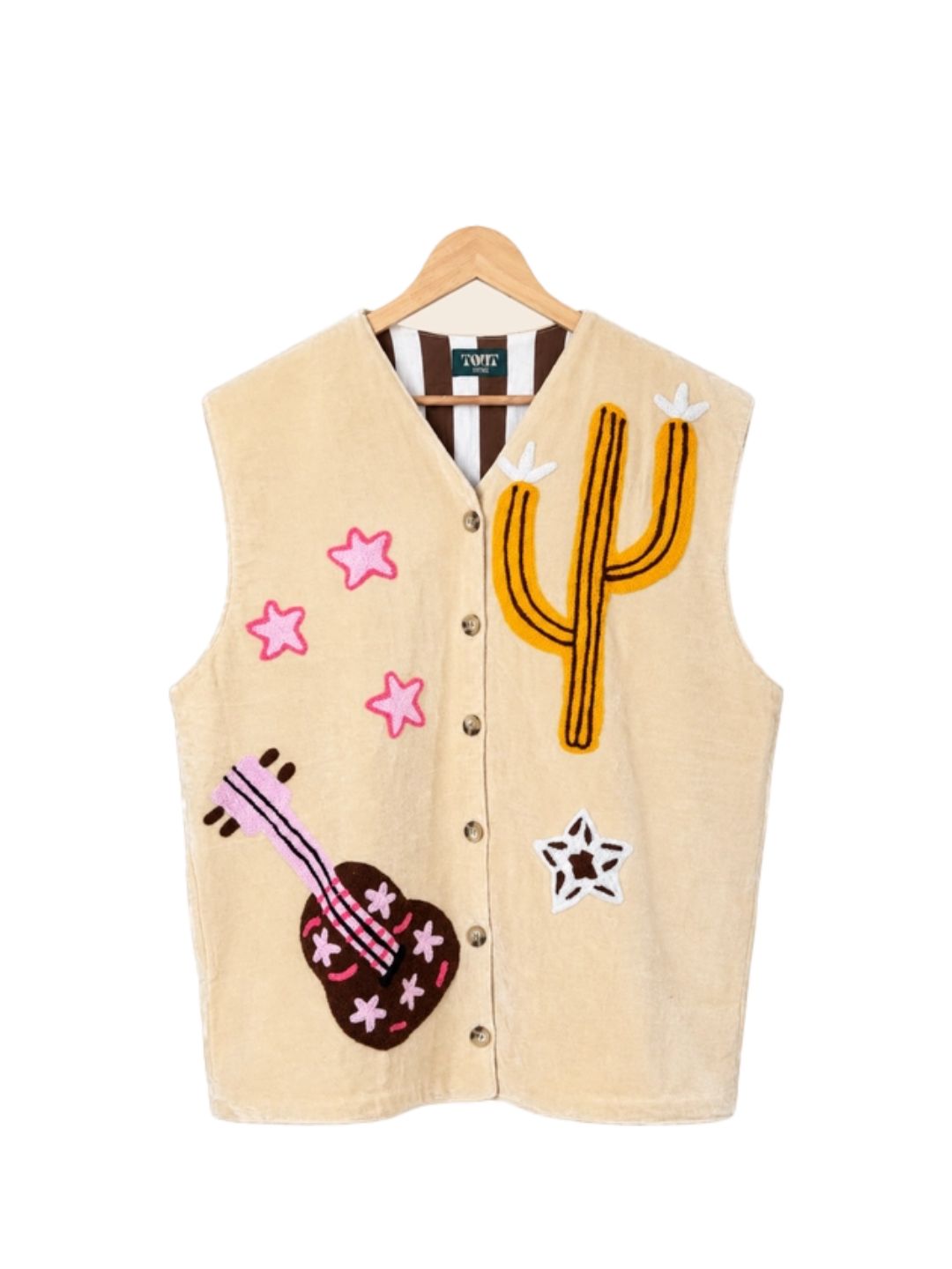 Gilet Suzani in velluto stile cowgirl