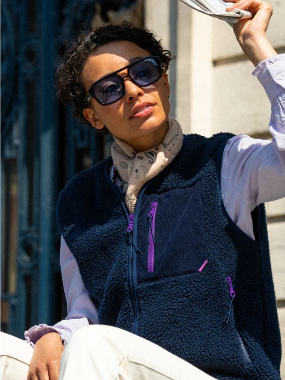 Gilet da donna Sherpa Blu