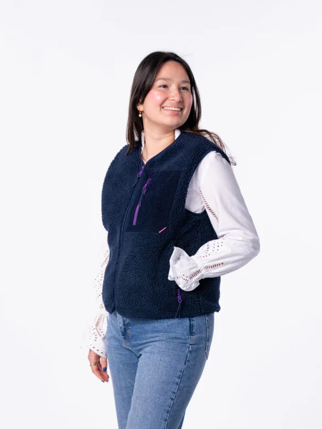 Gilet da donna Sherpa Blu