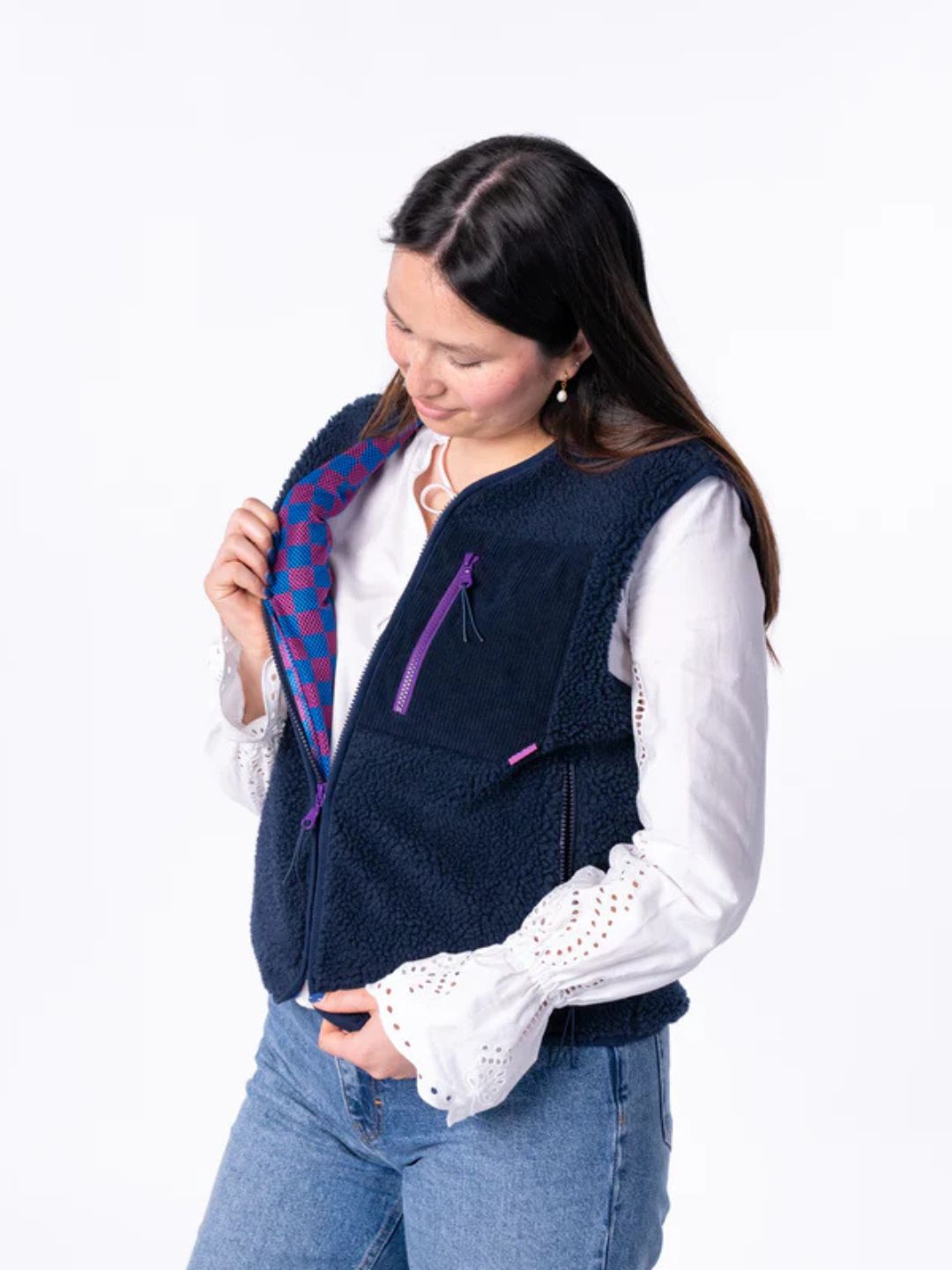 Gilet da donna Sherpa Blu