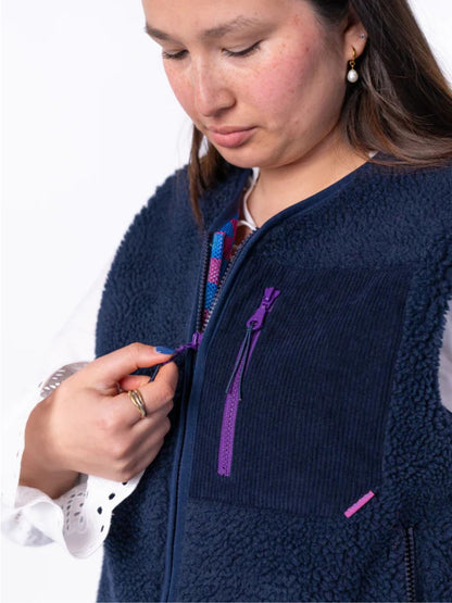 Gilet da donna Sherpa Blu