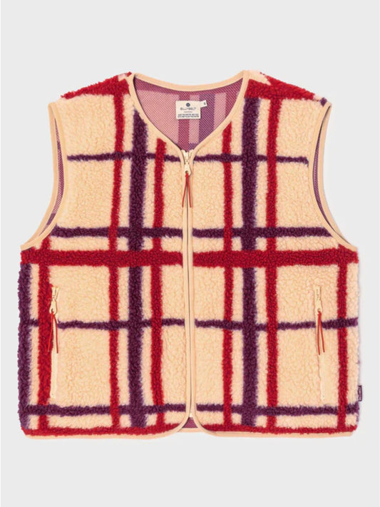 Gilet da donna Sherpa Quadri