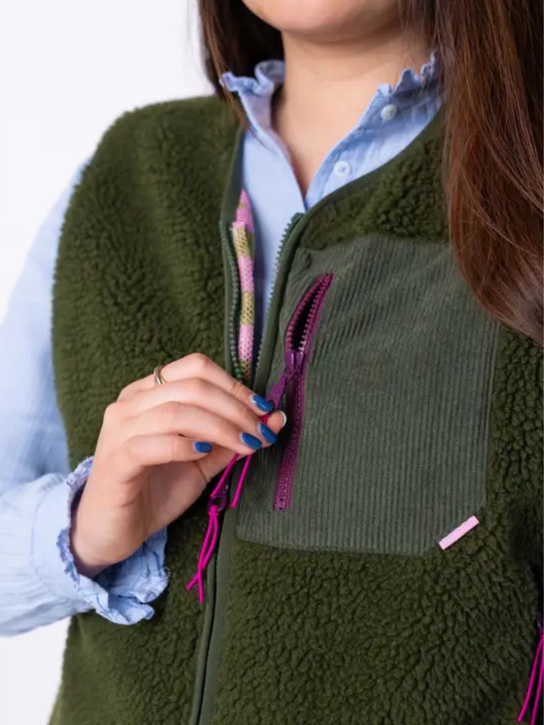 Gilet da donna Sherpa Verde