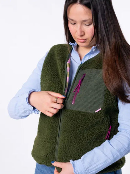 Gilet da donna Sherpa Verde