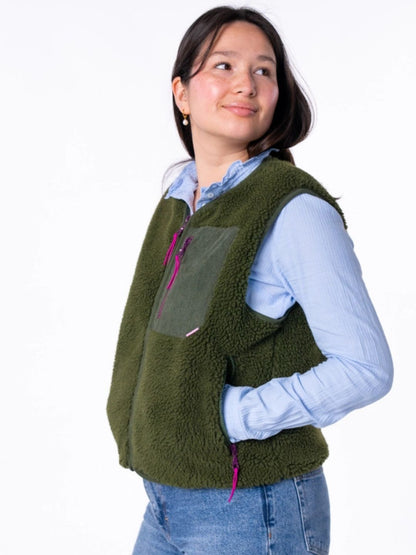 Gilet da donna Sherpa Verde