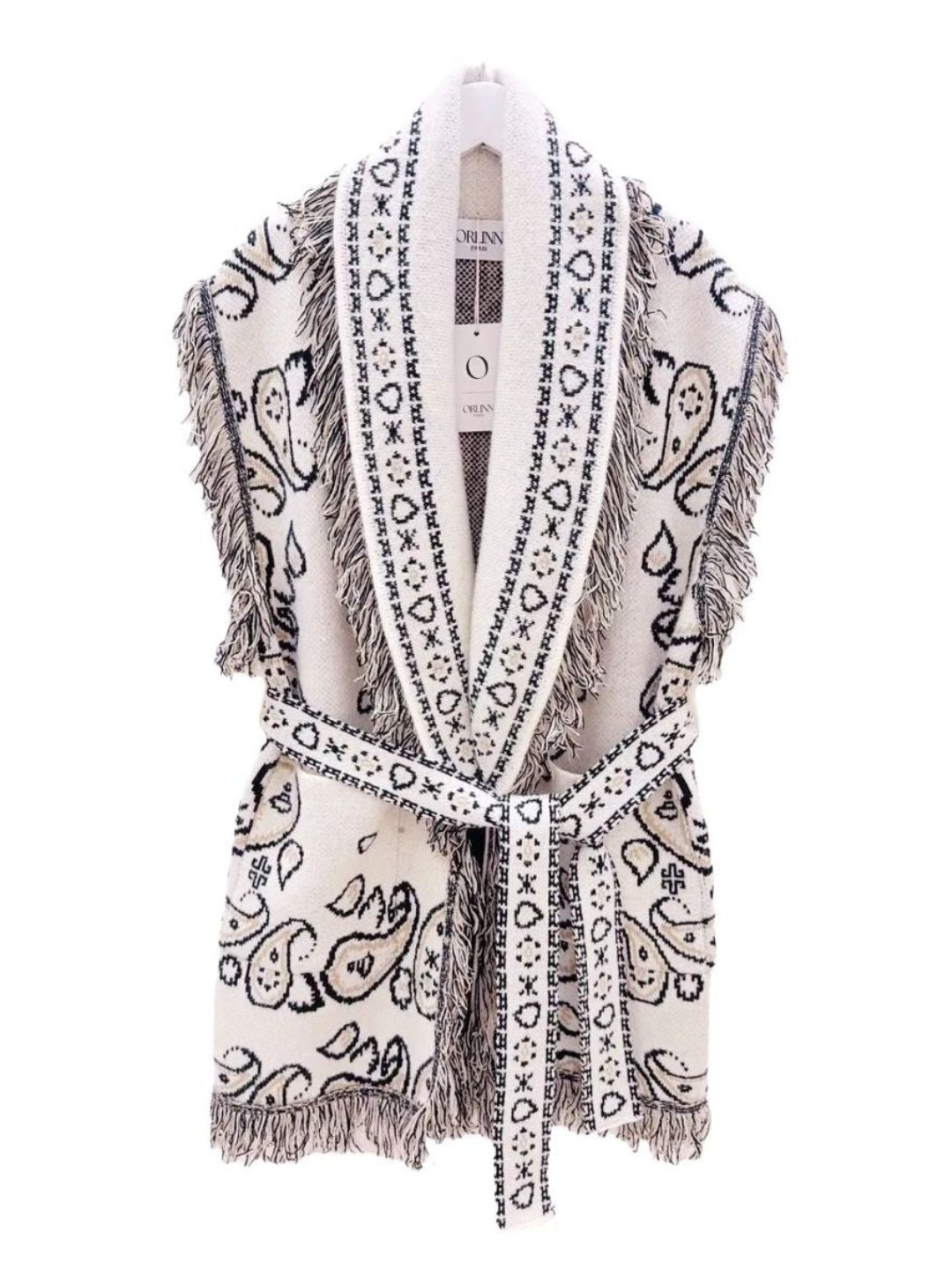 Gliet Bandana con Frange Bianco