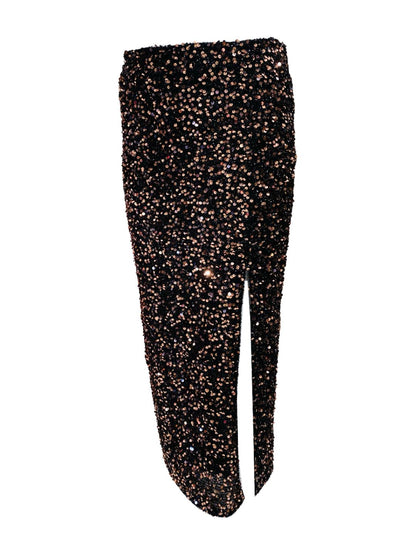 Gonna Lunga Base Nera Pailettes Oro rosa