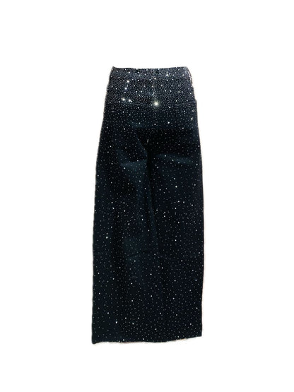 JEANS FULL STRASS NERO