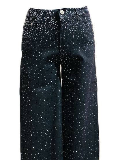 JEANS FULL STRASS NERO