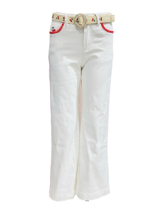 Jeans Palazzo Ciliegia Bianco 🍒