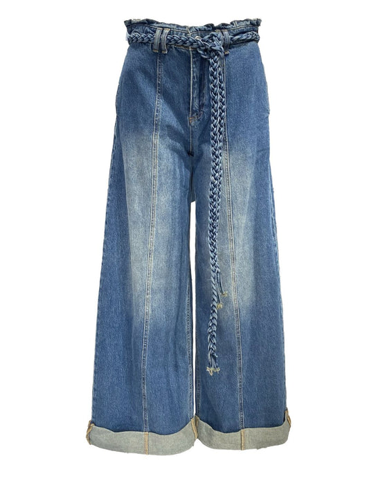 Jeans Palazzo High Waist Denim F29