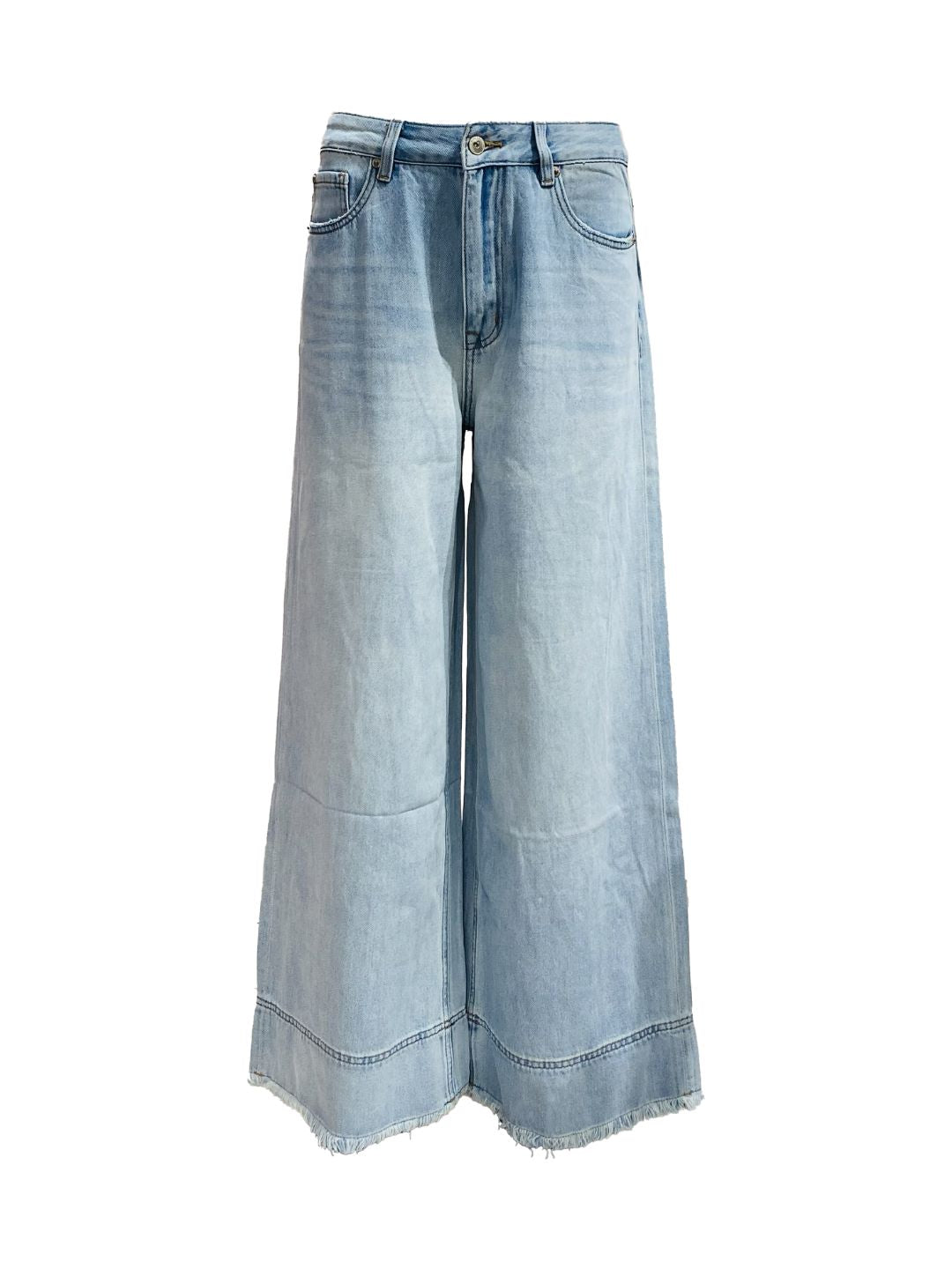 Jeans a palazzo chiaro