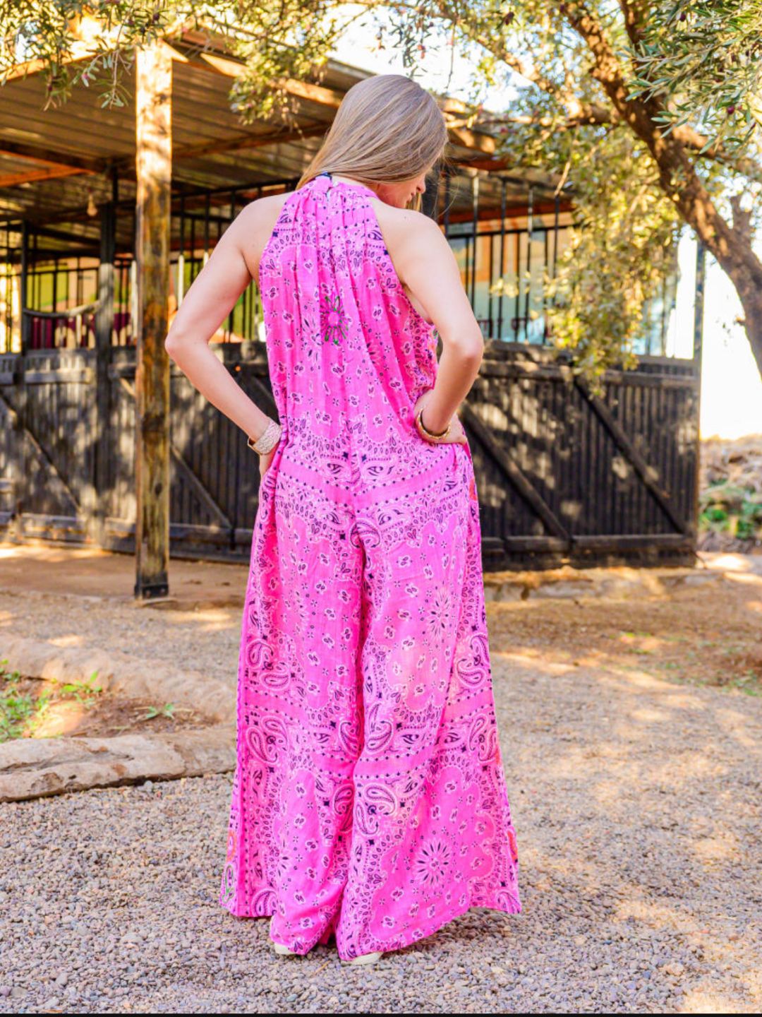 Jumpsuit Bandana in Cotone Garzato Fucsia ✨