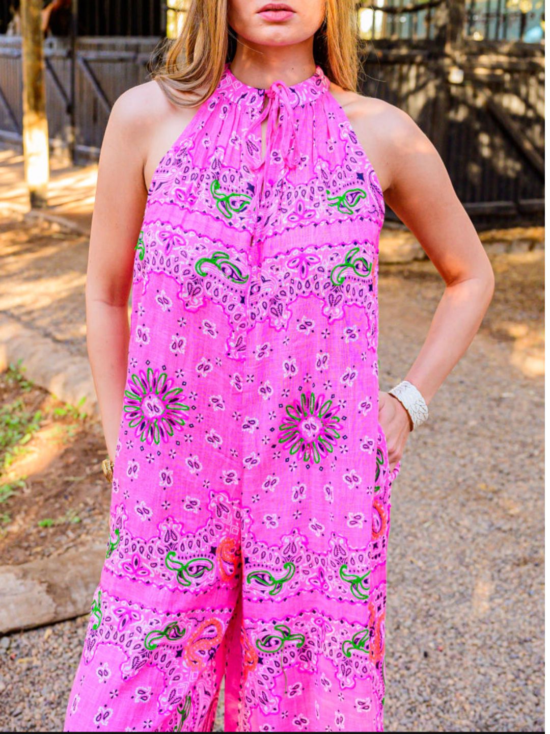 Jumpsuit Bandana in Cotone Garzato Fucsia ✨