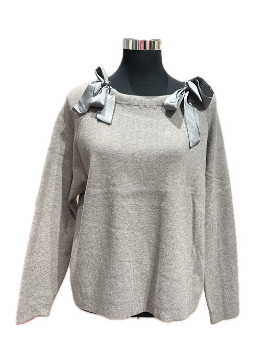 MAGLIA BASIC CON FIOCCHI GRIGIO