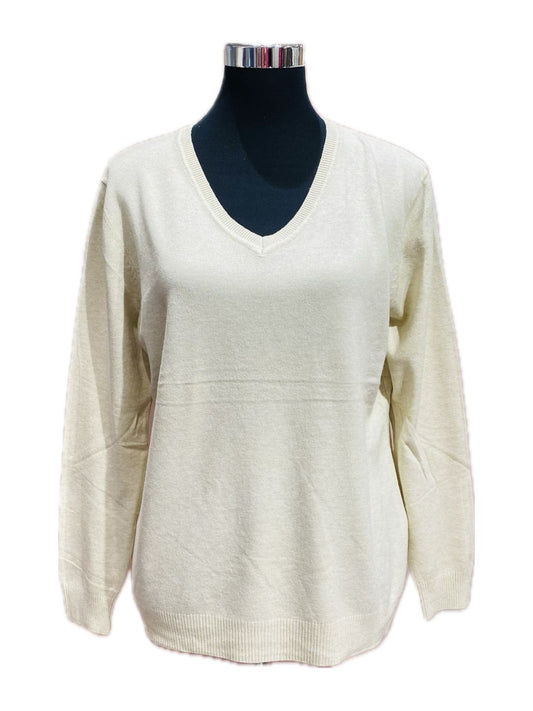 MAGLIA BASIC SCOLLO A V CREMA