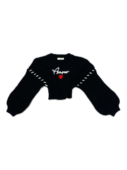 MAGLIONE CROP NERO AMOUR