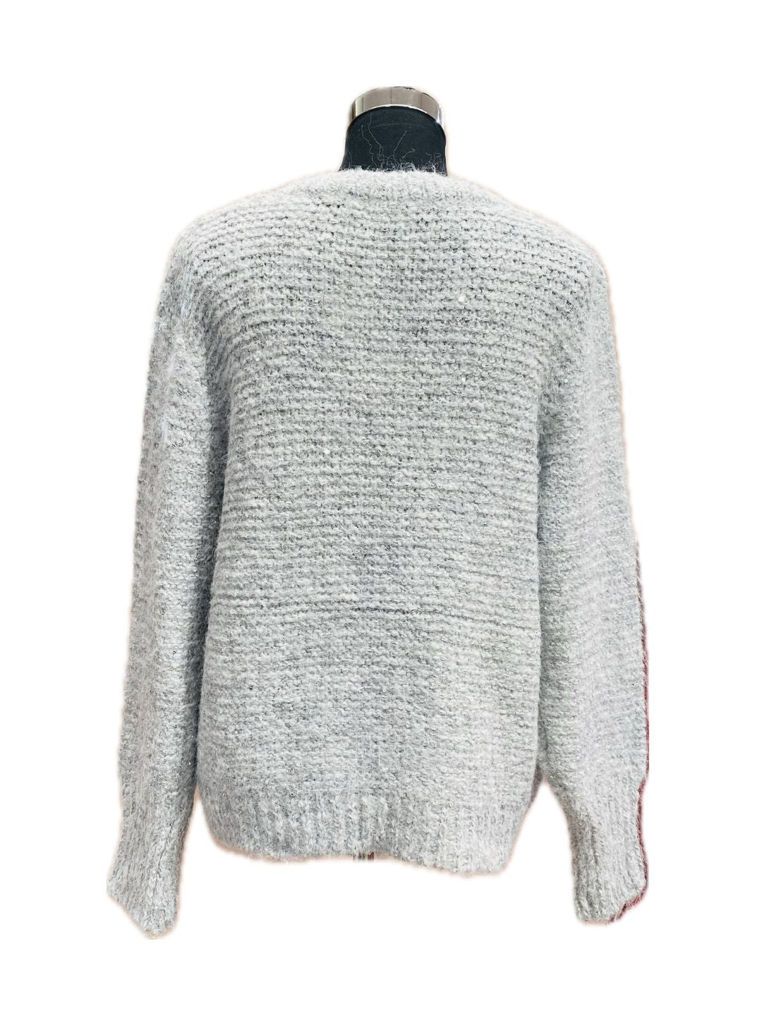 MAGLIONE GRIGIO CHIARO CON MICRO PAILETTES