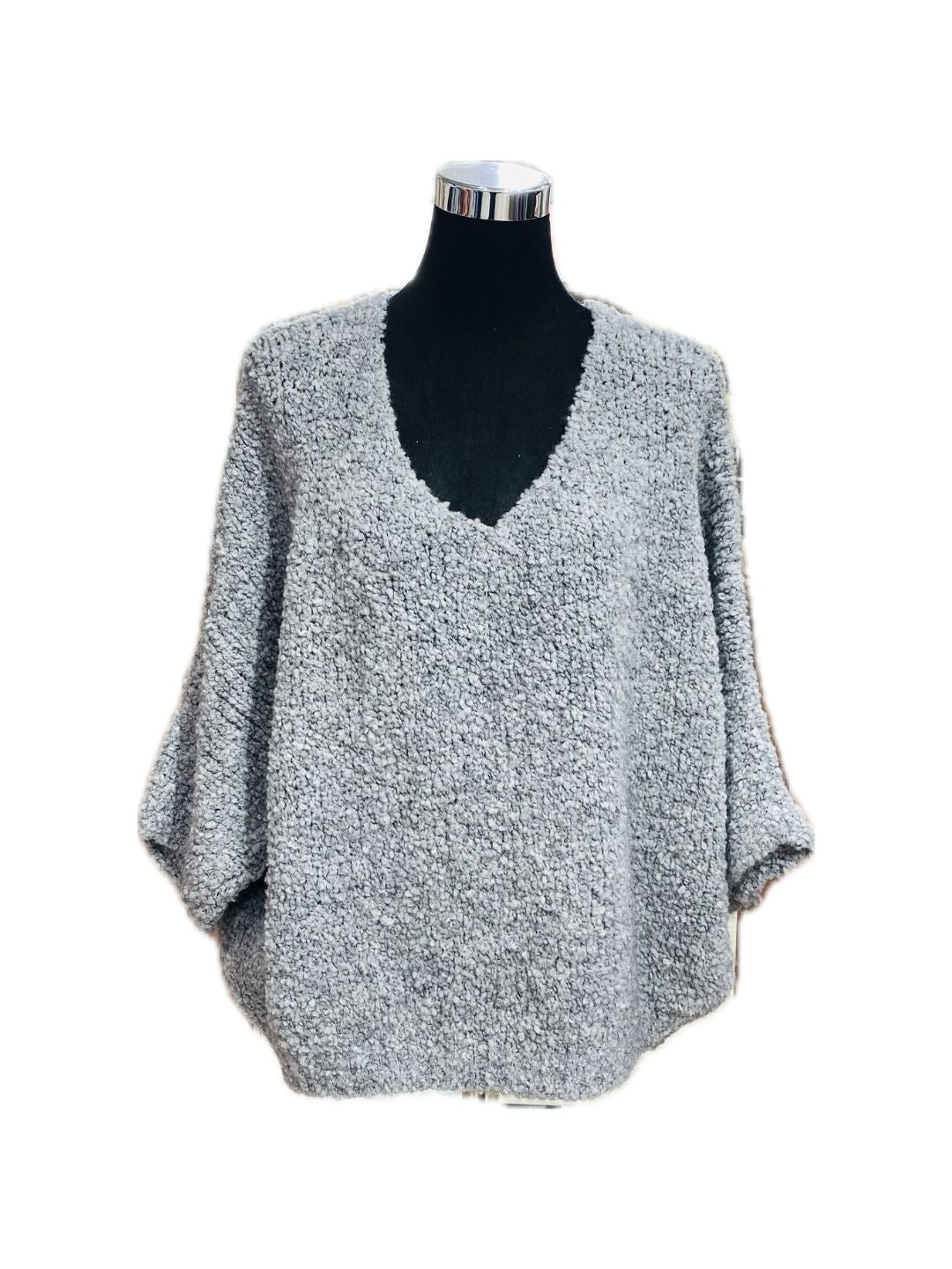 MAGLIONE MORBIDISSIMO GRIGIO CON STELLE