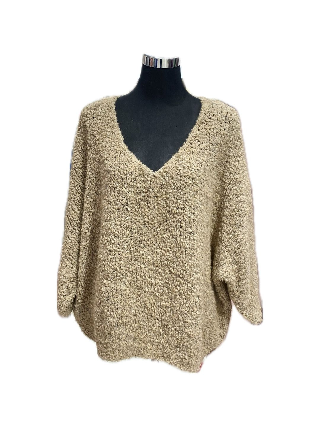 MAGLIONE MORBIDISSIMO NOCCIOLA CON STELLE