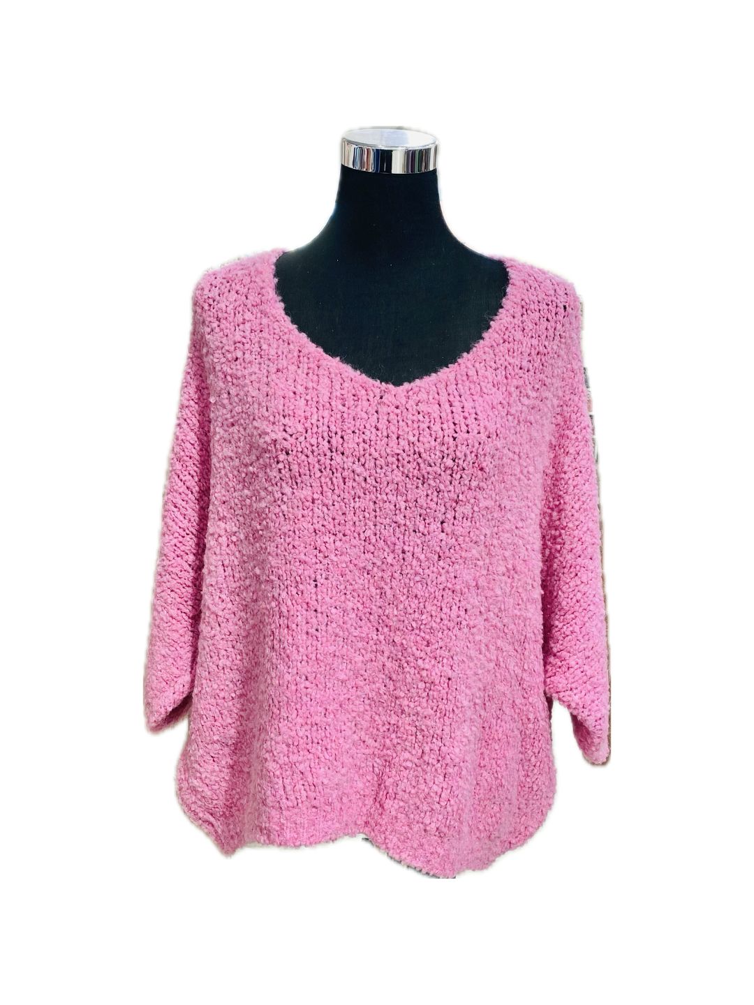 MAGLIONE MORBIDISSIMO ROSA BABOL CON STELLE