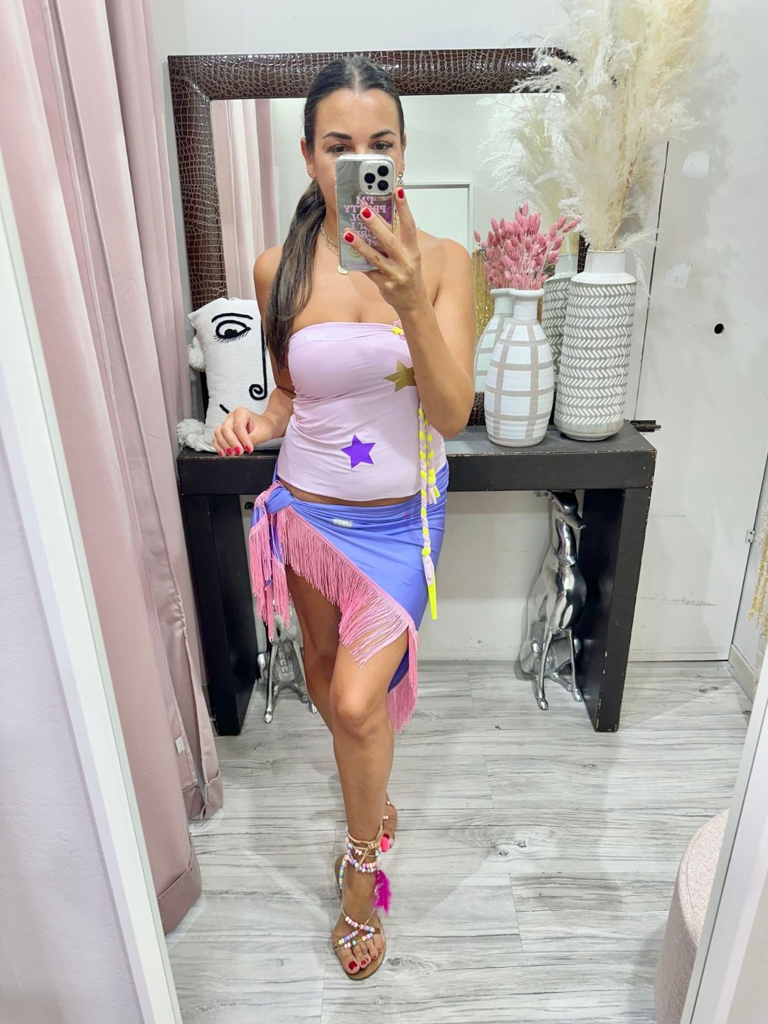 MINI PAREO ROSA STELLE----------