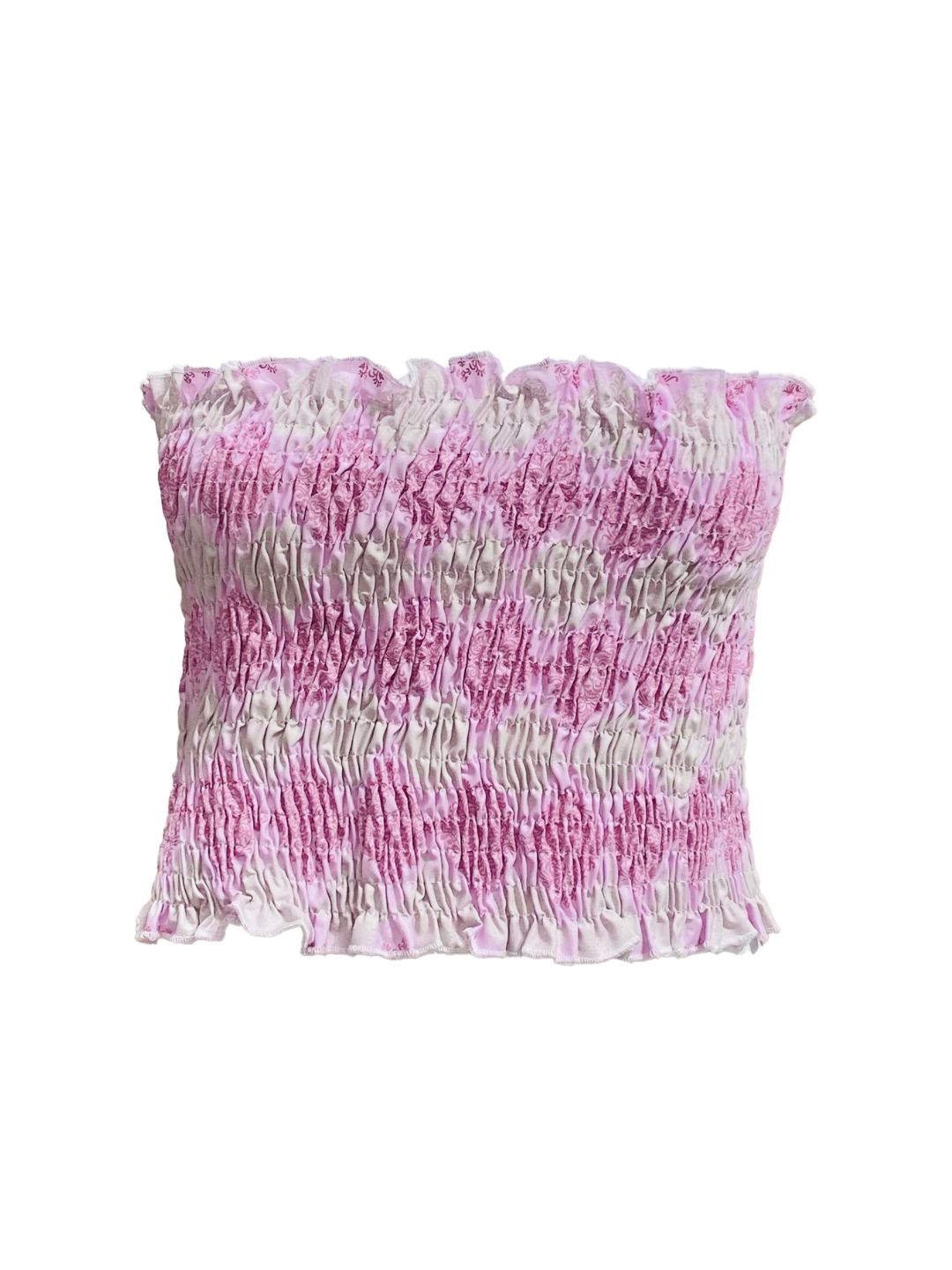 MINI TOP Punto Smock Bohème Francese Rosa Ribes of LOVE