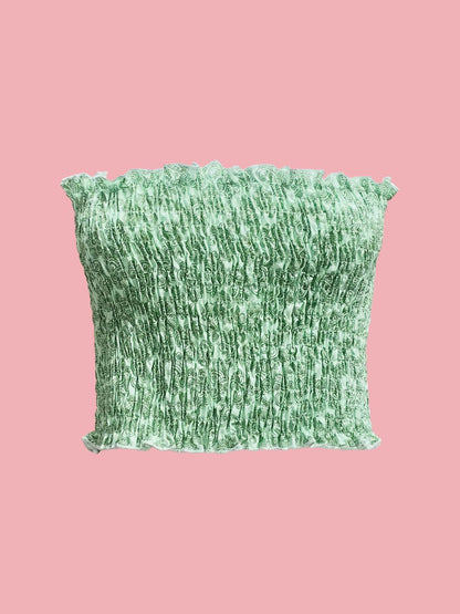 MINI TOP Smocked Vichy Green Currant of LOVE