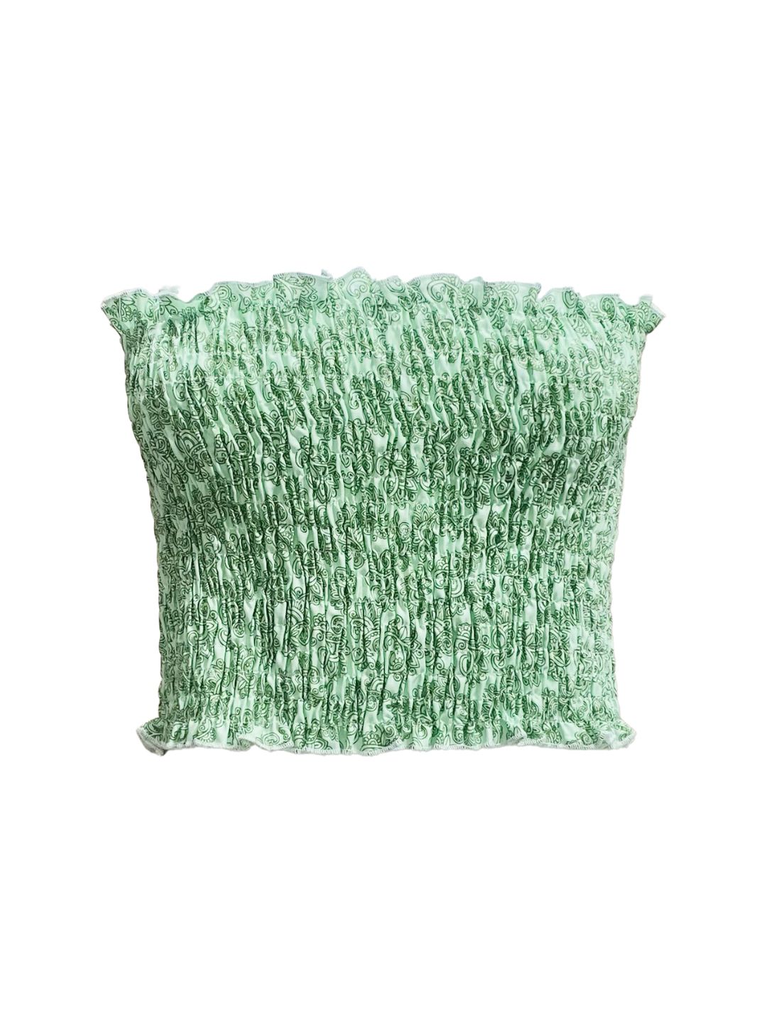MINI TOP Smocked Vichy Green Currant of LOVE