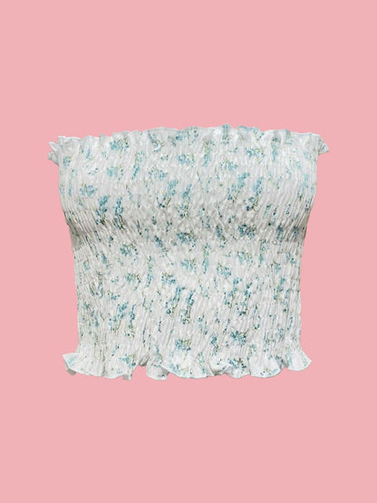 MINI TOP Punto Smock Fantasia Paisley verde Ribes of LOVE