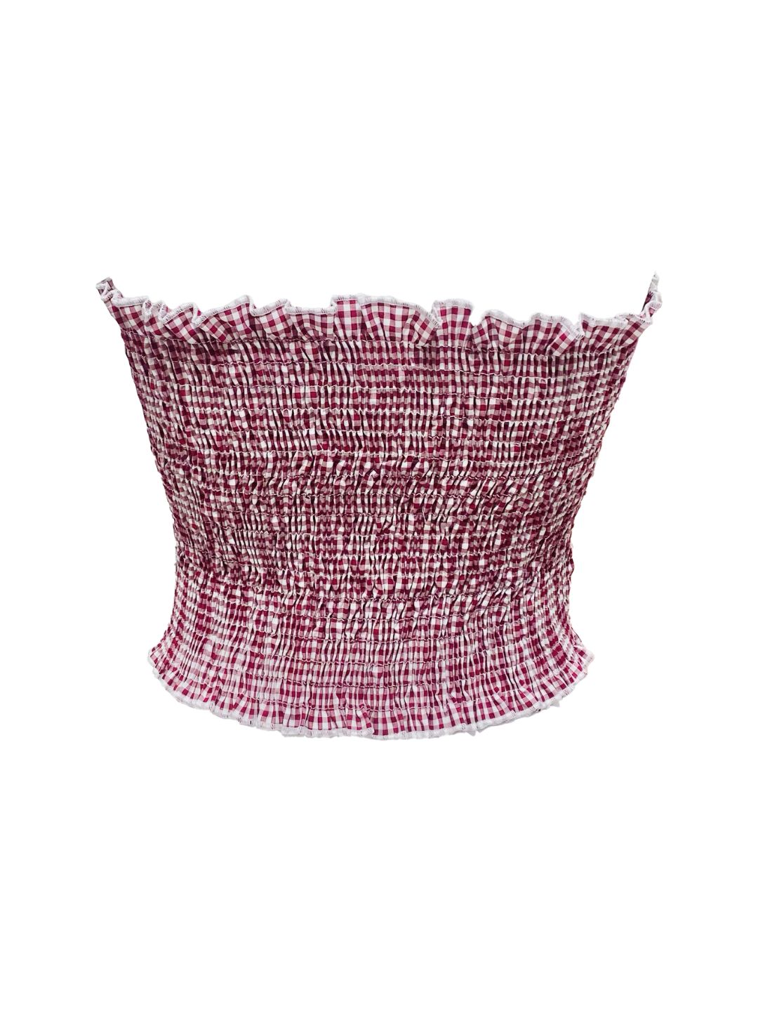 MINI TOP Punto Smock vichy Bordeaux Ribes of LOVE