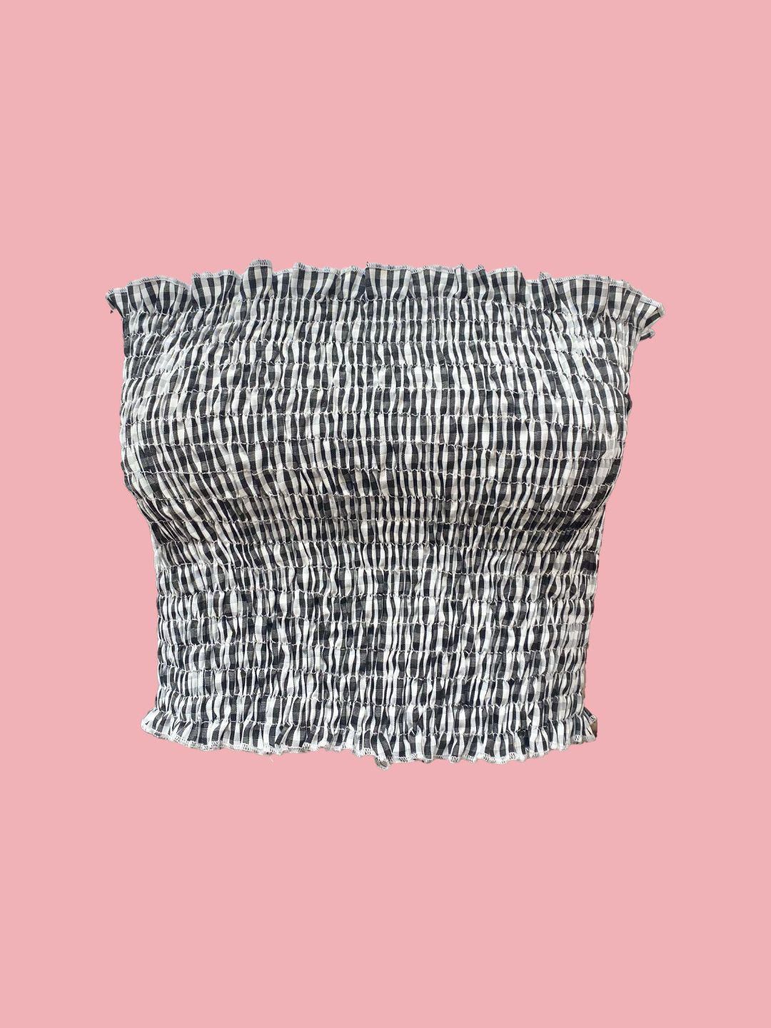 MINI TOP Punto Smock vichy Nero Ribes of LOVE