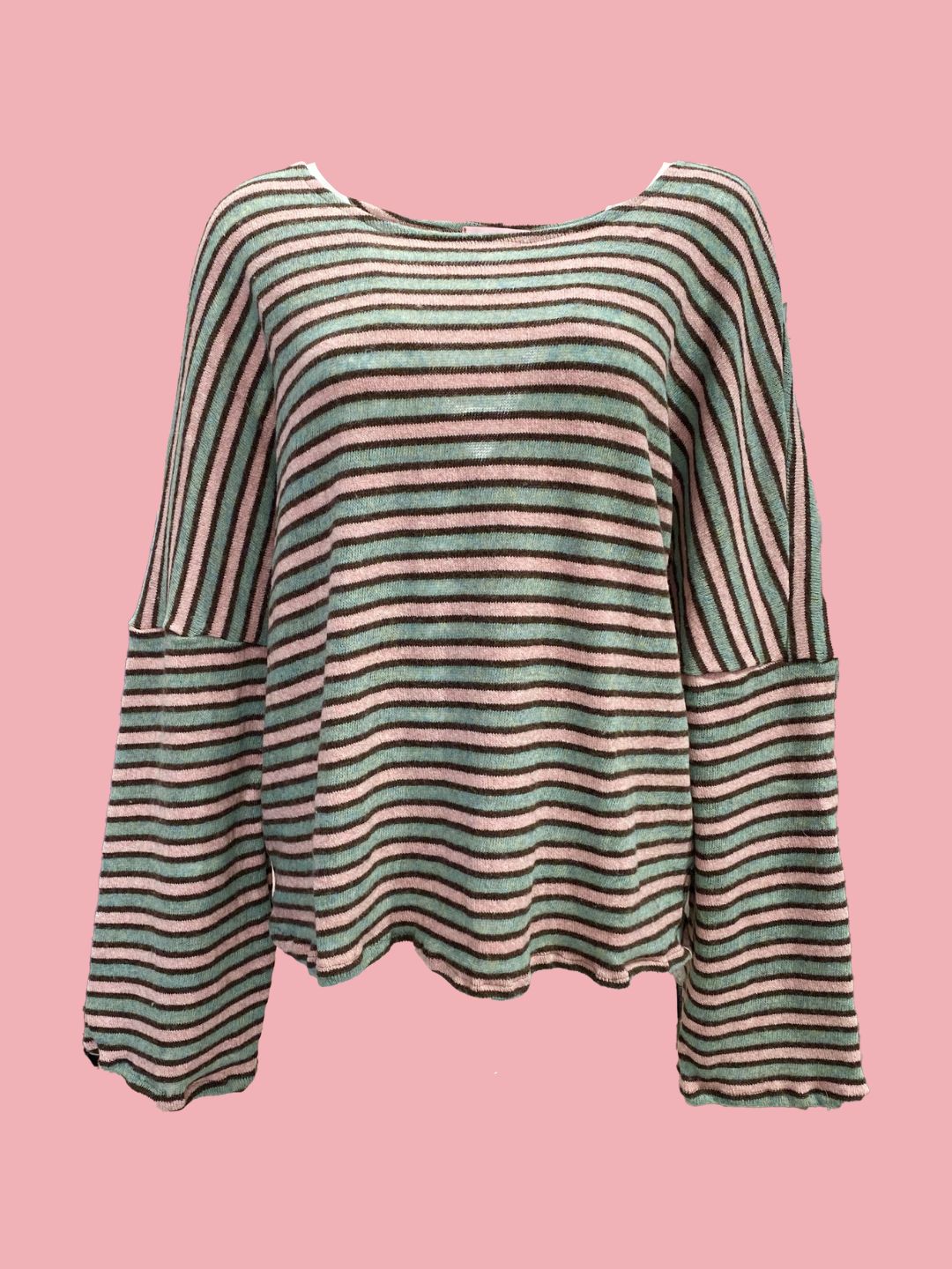 Maglia Scatoletta Righe Menta e Rosa Ribes of LOVE