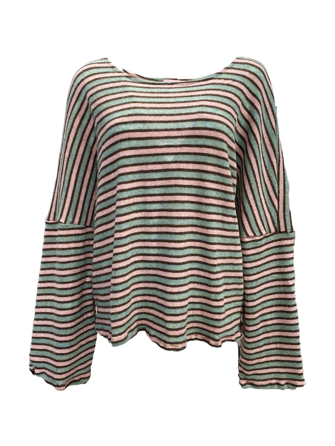 Maglia Scatoletta Righe Menta e Rosa Ribes of LOVE