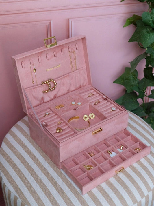 Maxi Portagioie Denise in velluto Rosa