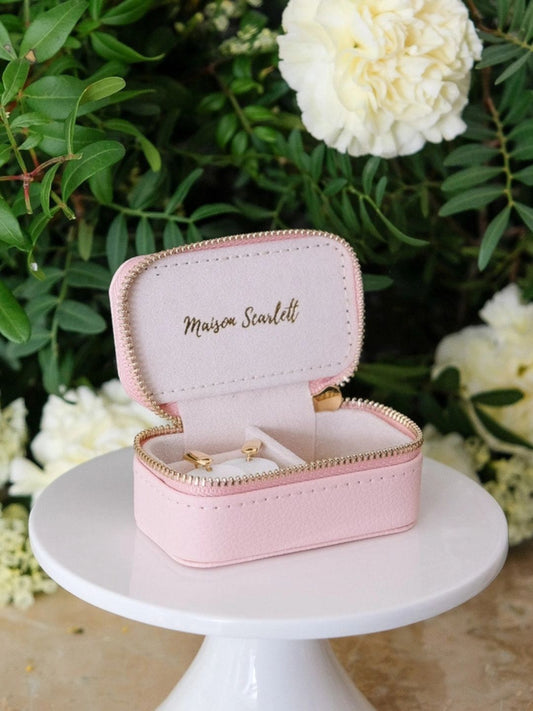 Mini Portagioie da Viaggio in Pelle Rosa