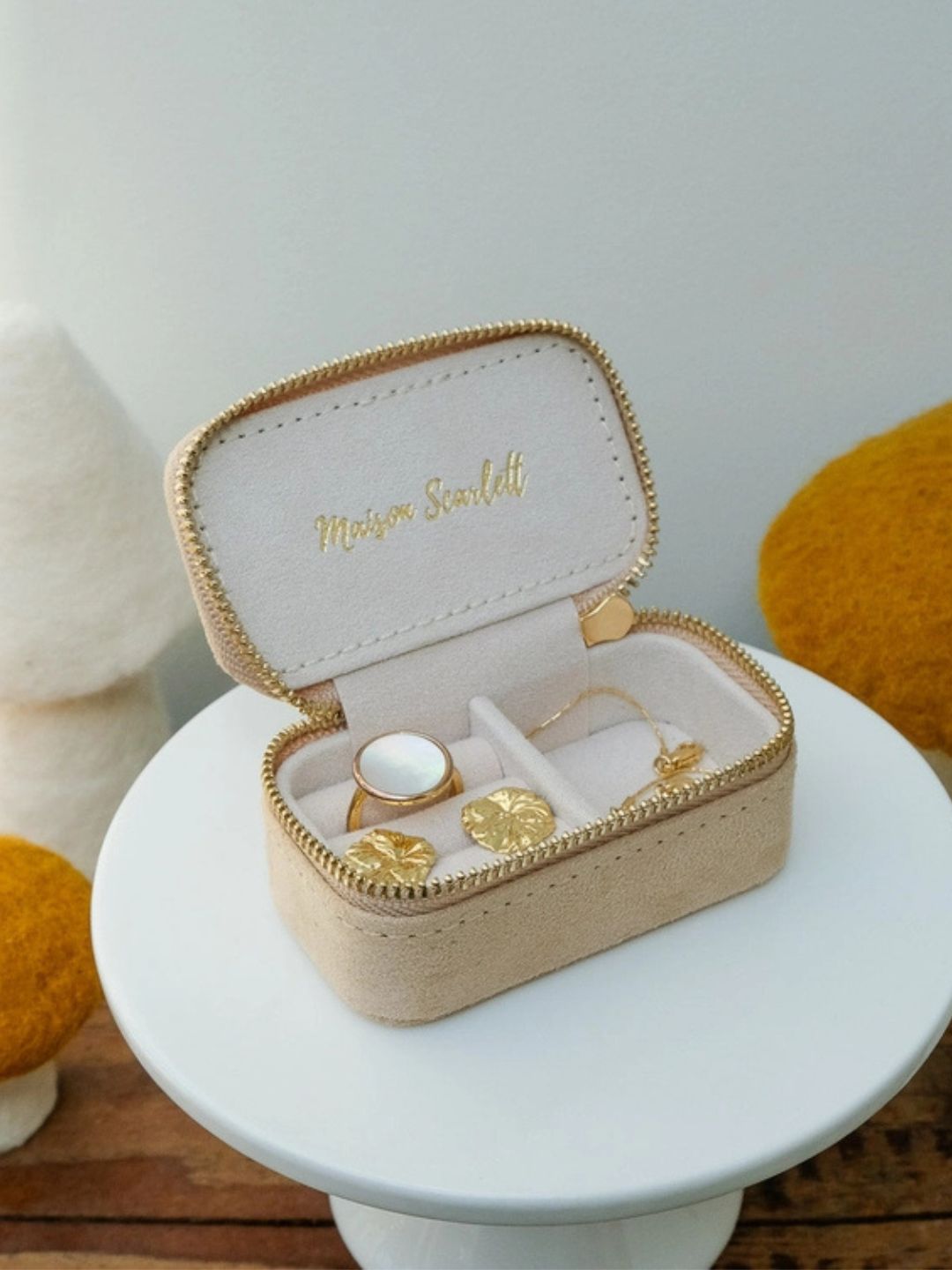 Mini Portagioie da Viaggio in velluto Beije