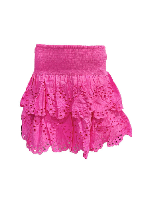 Minigonna in Pizzo Sangallo Fucsia