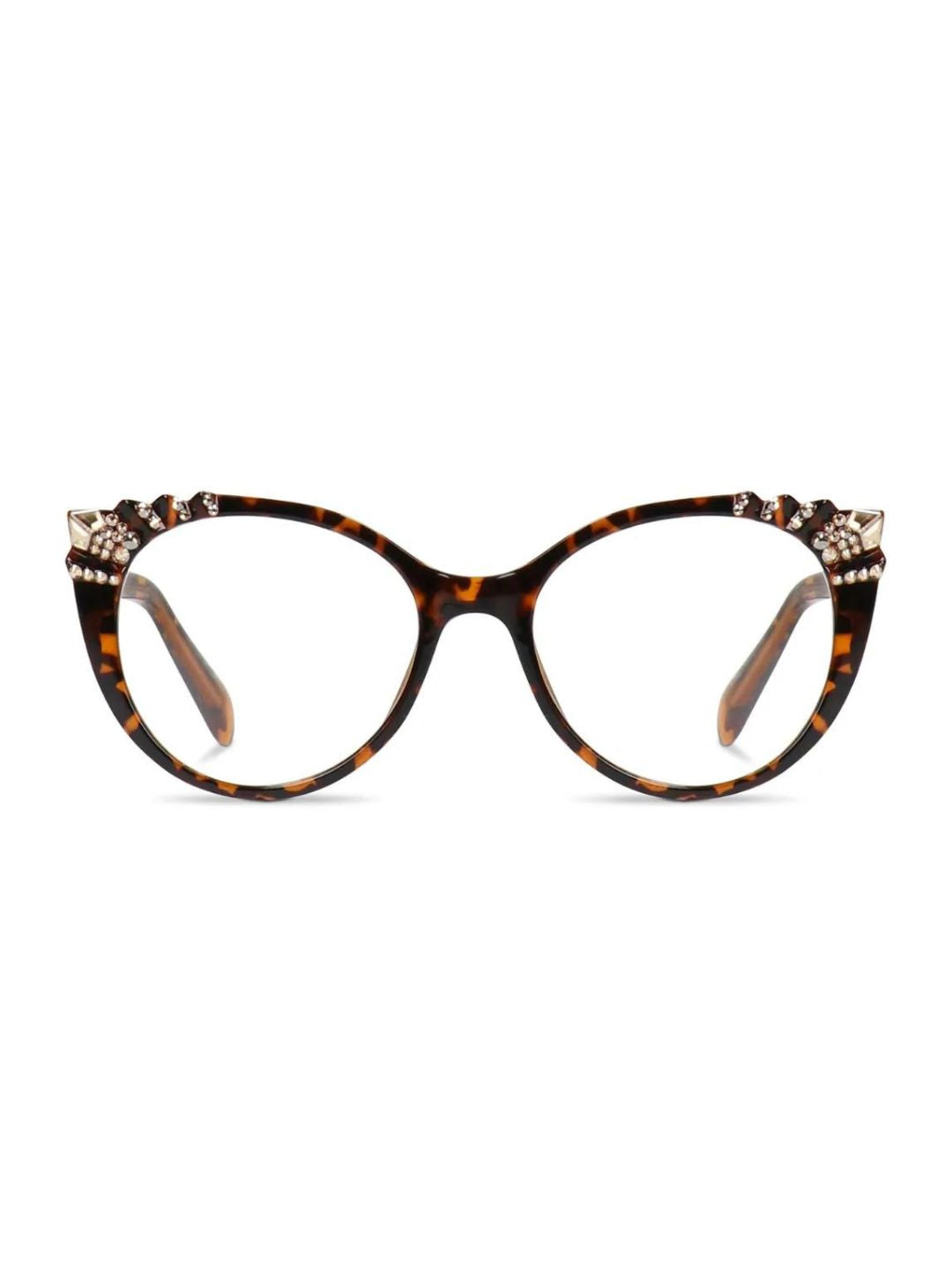 CLOVER BROWN JIMMY CRYSTAL NEW YORK READING GLASSES JCR608BRW-GLOD/SH