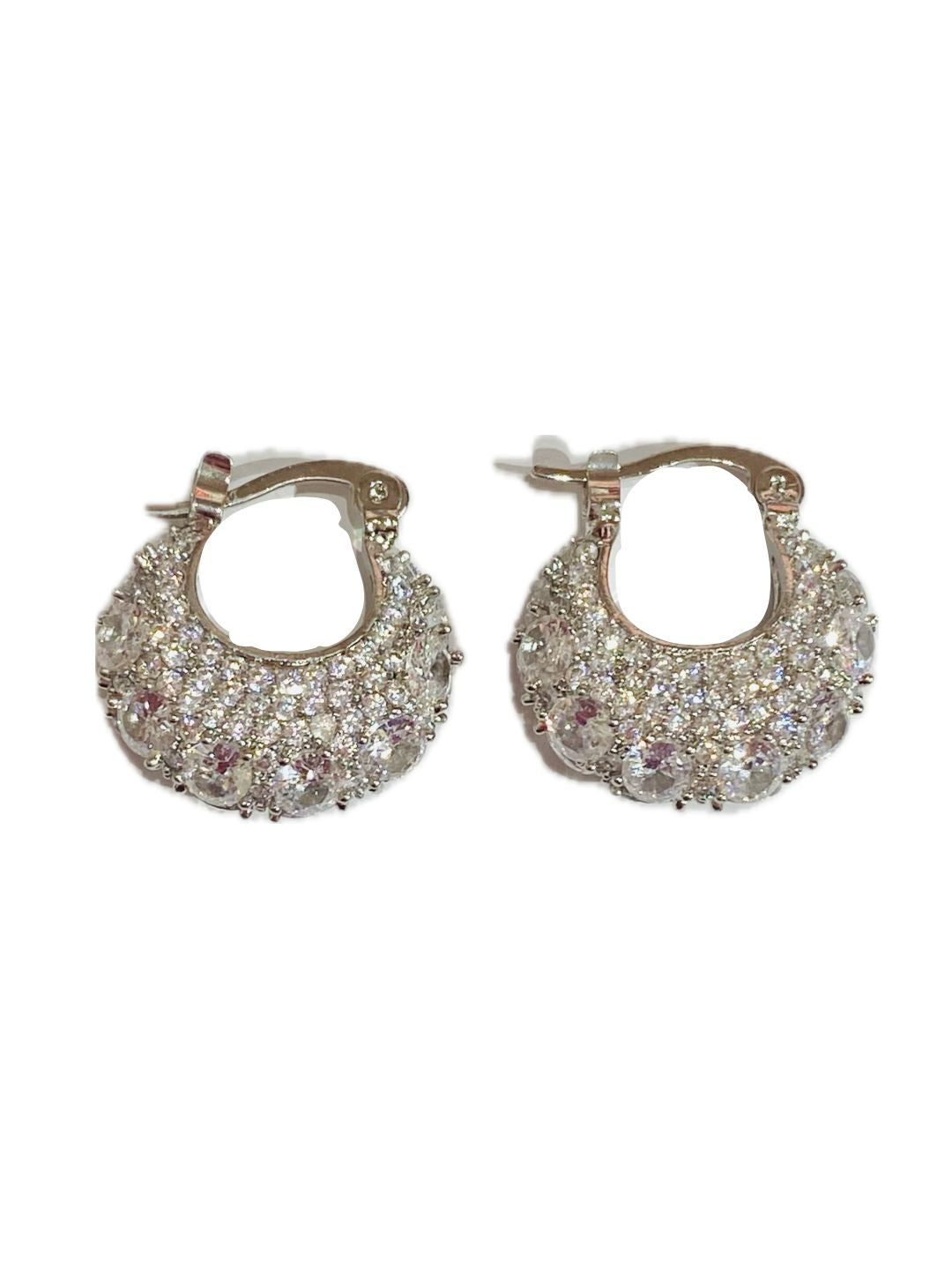 ORECCHINO STRASS BOMBATO Col.Argento 51124M