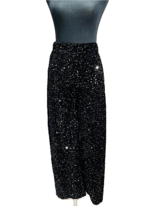 PANTALONE PAILLETTES NERO 9169