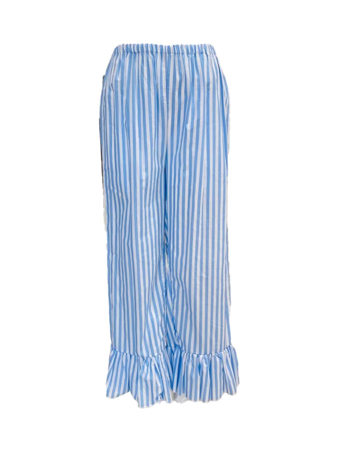 PANTALONE Pin con galetta Righe Azzurre Ribes of LOVE
