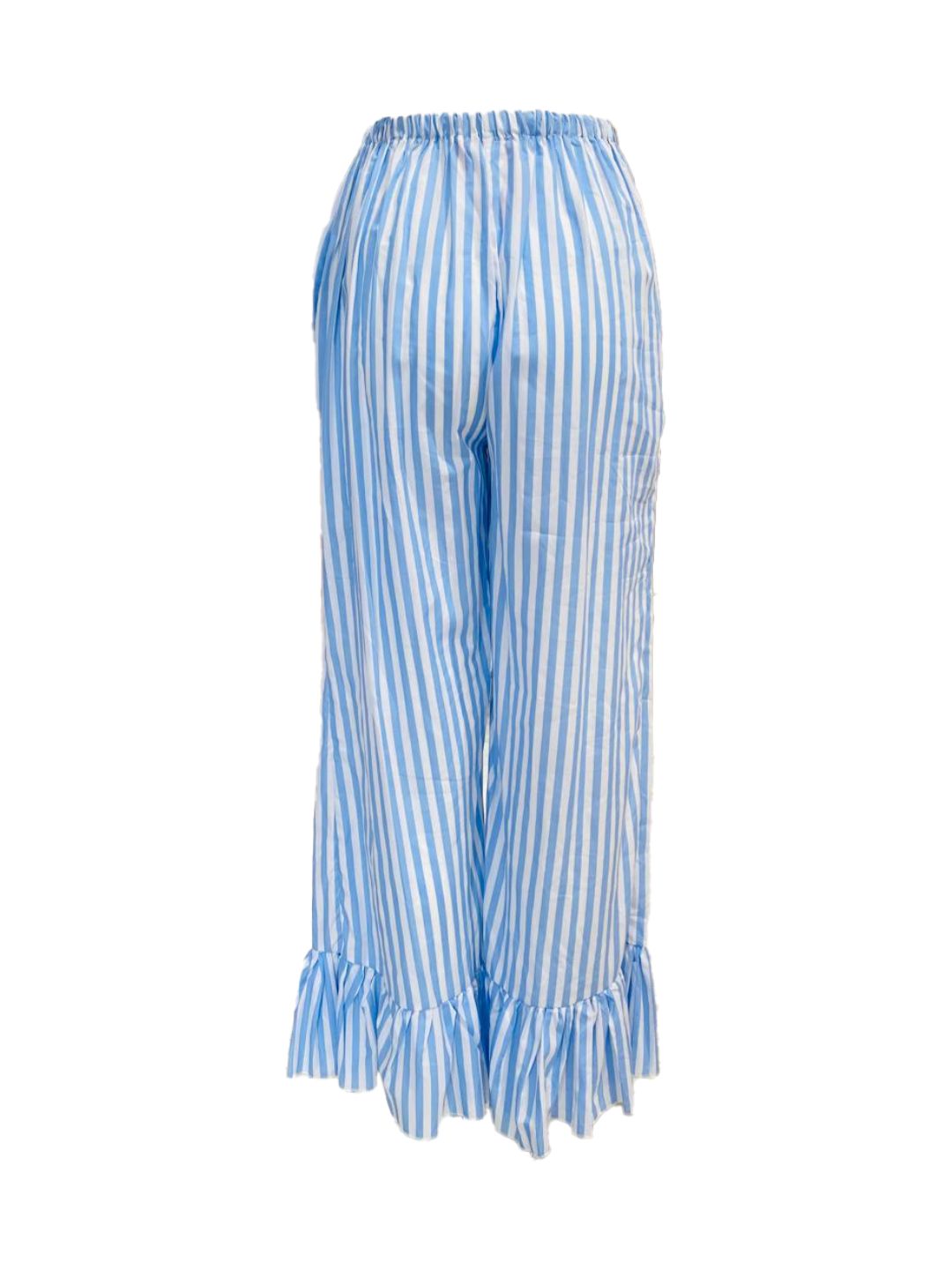 PANTALONE Pin con galetta Righe Azzurre Ribes of LOVE